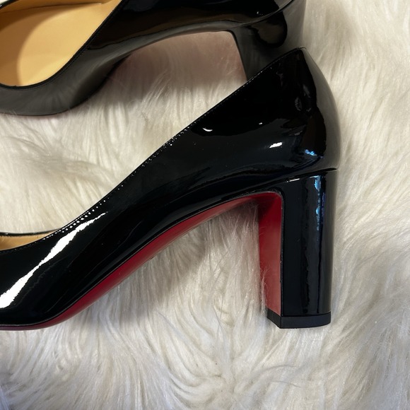 Christian Louboutin Cadrilla 70 Black Patent Leather Pumps SZ 40 10 - Picture 7 of 15